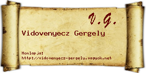 Vidovenyecz Gergely névjegykártya