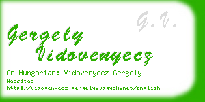 gergely vidovenyecz business card